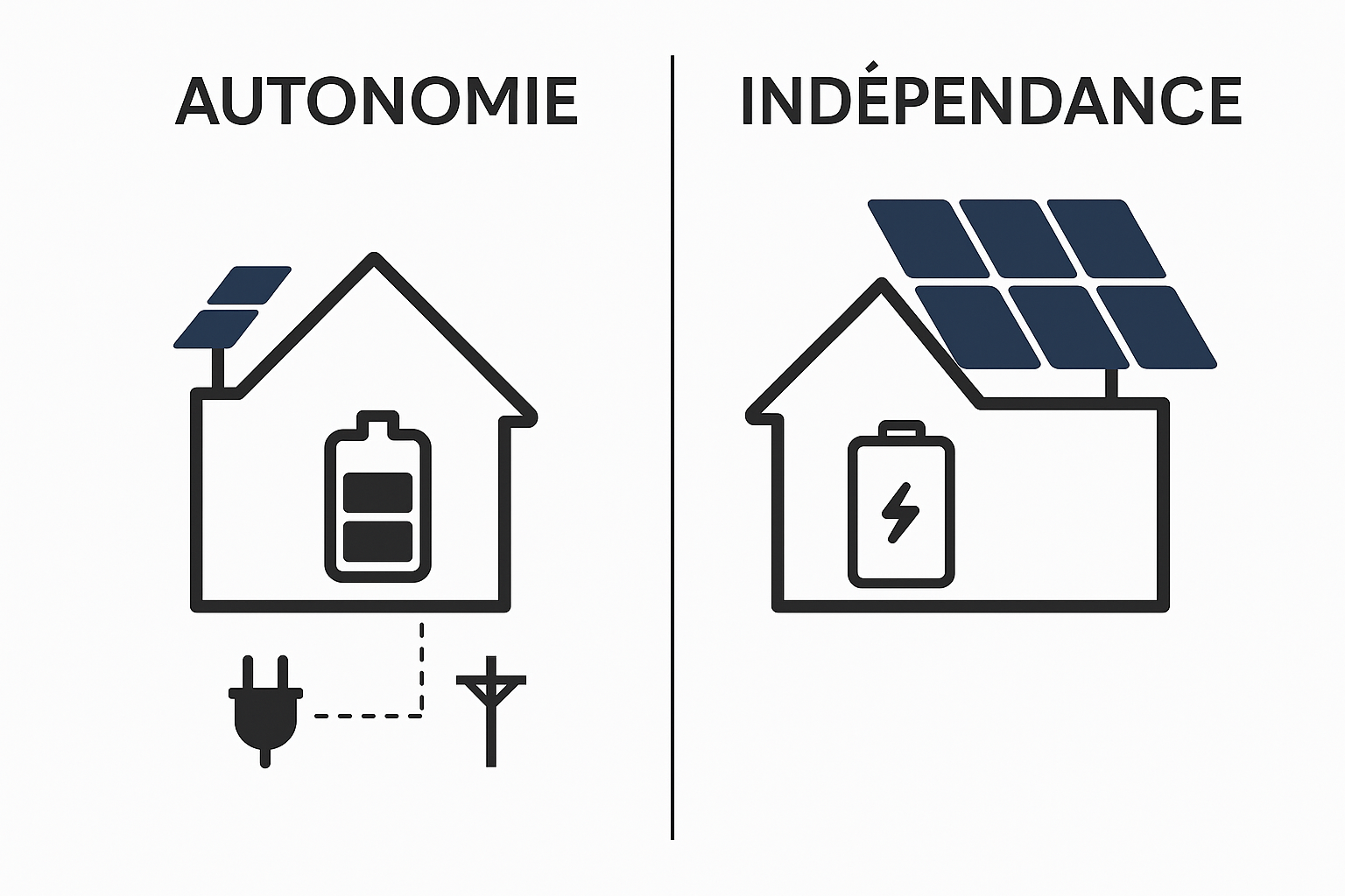 Autonomie vs Indépendance en Électricité Solaire