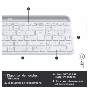 clavier blanc logitech mk470