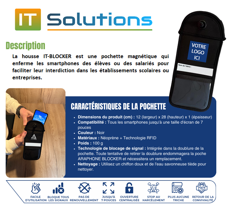 IT Solutions accompagne les établissements scolaires et les entreprises avec un bloqueur de téléphone