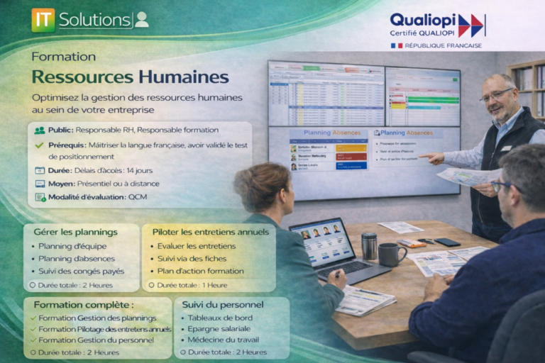 Planifiez vos besoins en ressources grâces aux différents plannings absences, formations…