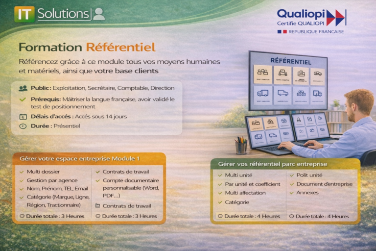 Référencez grâce à ce module tous vos moyens humains et matériels, ainsi que votre base clients.