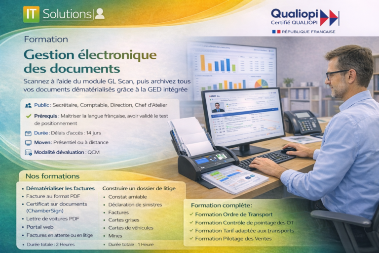 Scannez à l&rsquo;aide du module GL Scan, puis archivez tous vos documents dématérialisés grâce à la GED intégrée.